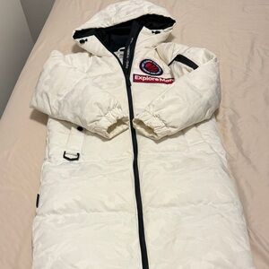 White Hooded Down Jacket